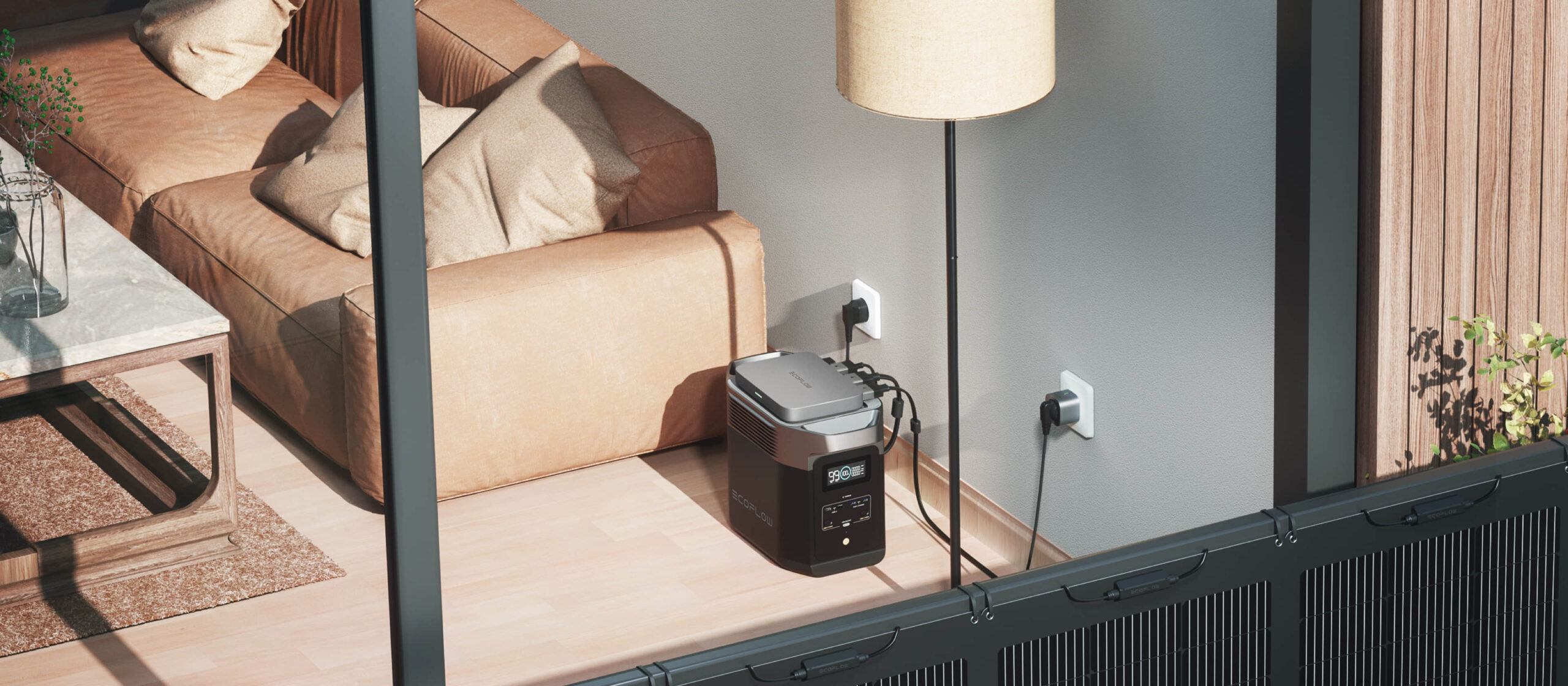 Une batterie ecoflow dans un salon