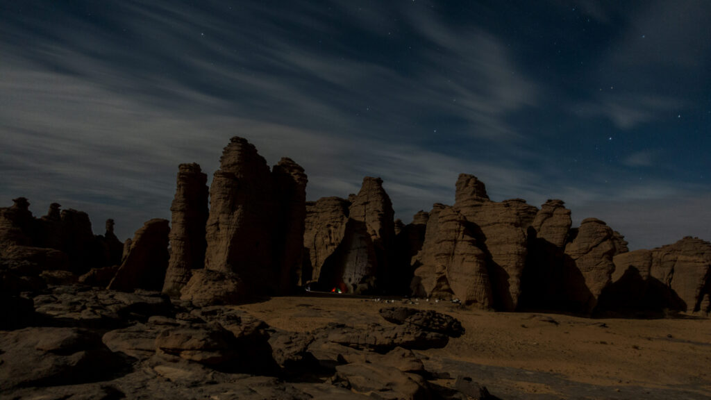 The dunes and cliffs of Tassili n'Ajjer in the Algerian Sahara