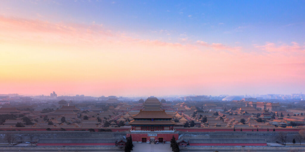 The Forbidden City in Beijing as seen from Coal Hill