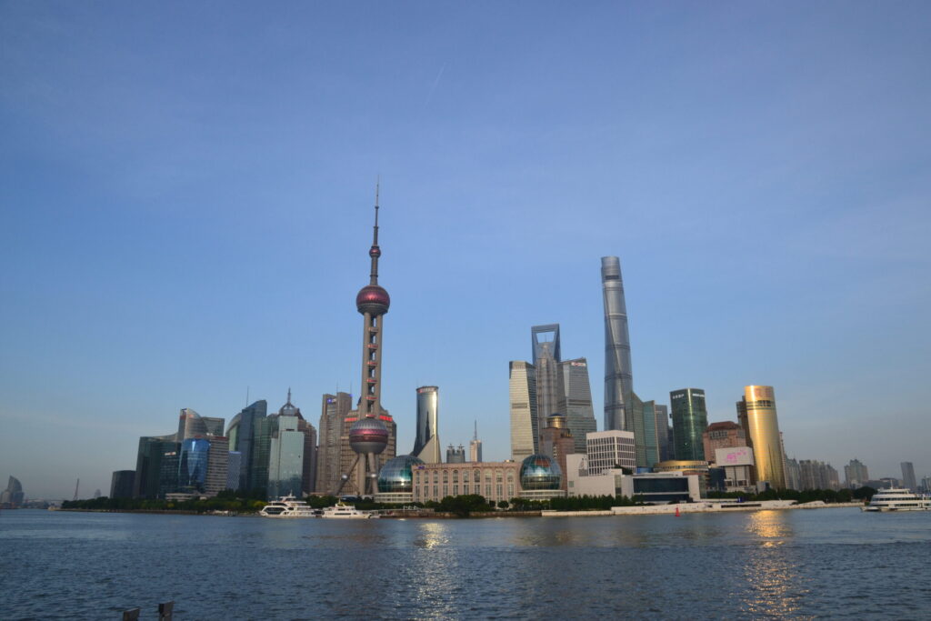 The skyline of Pudong in Shanghai