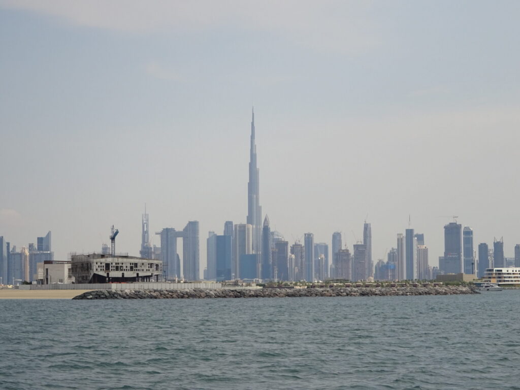 The Burj Khalifa dominating the Dubai skyline