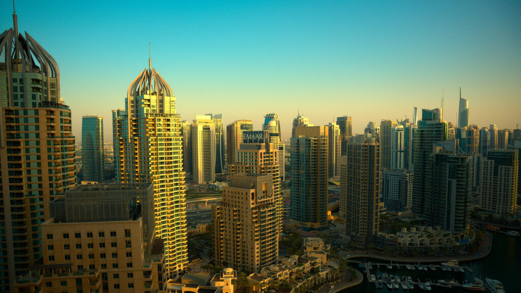 Dubai Marina and its waterfront towers