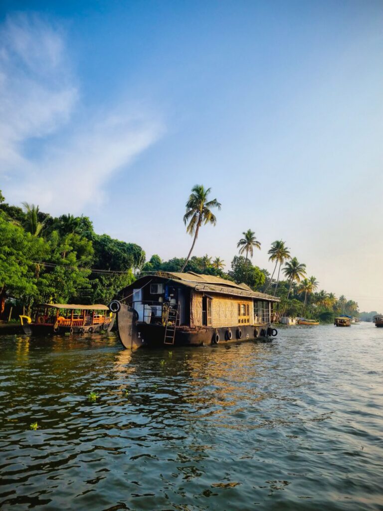 A houseboat on the Kerala backwaters, in southern India