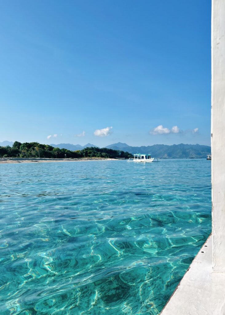The turquoise waters of the Gili islands, between Bali and Lombok