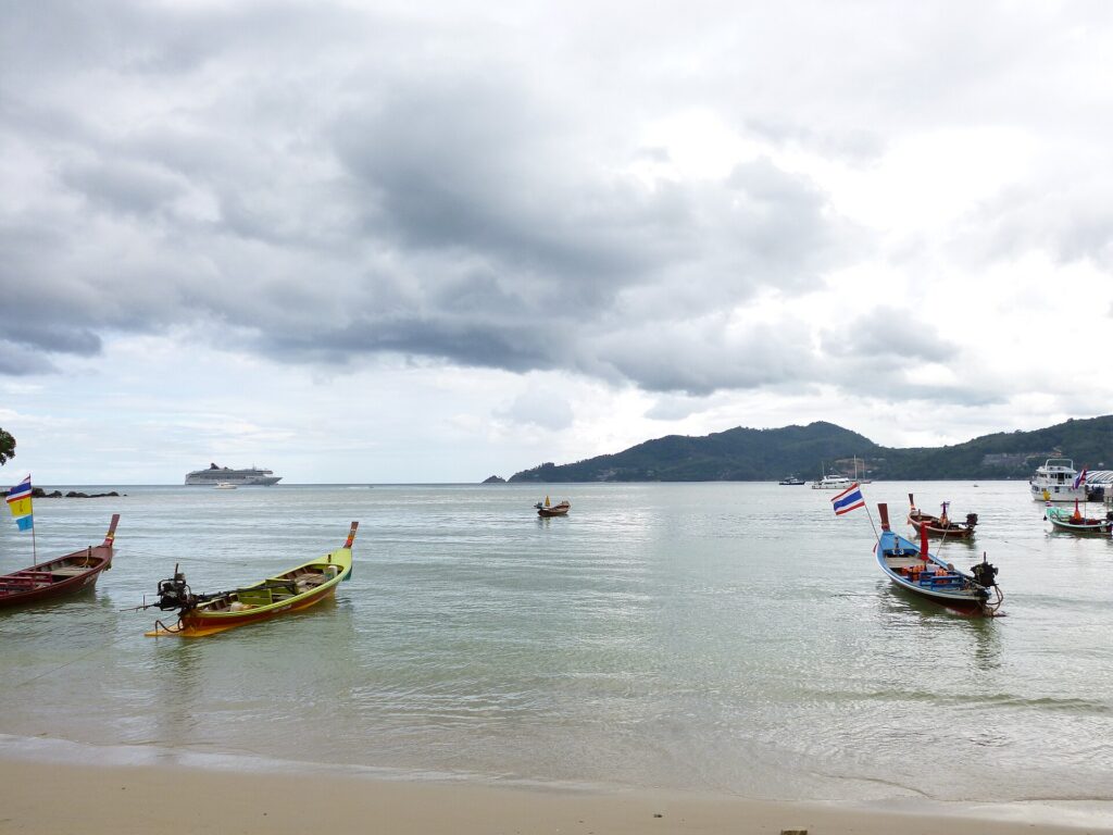Thai longtail boat on a southern beach