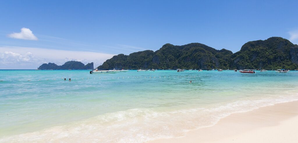 The Phi Phi Islands and their turquoise waters