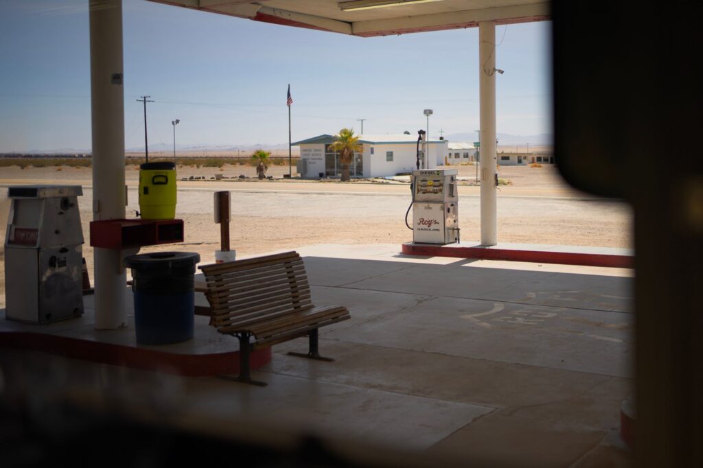 Vintage gas station on Route 66 in the American desert