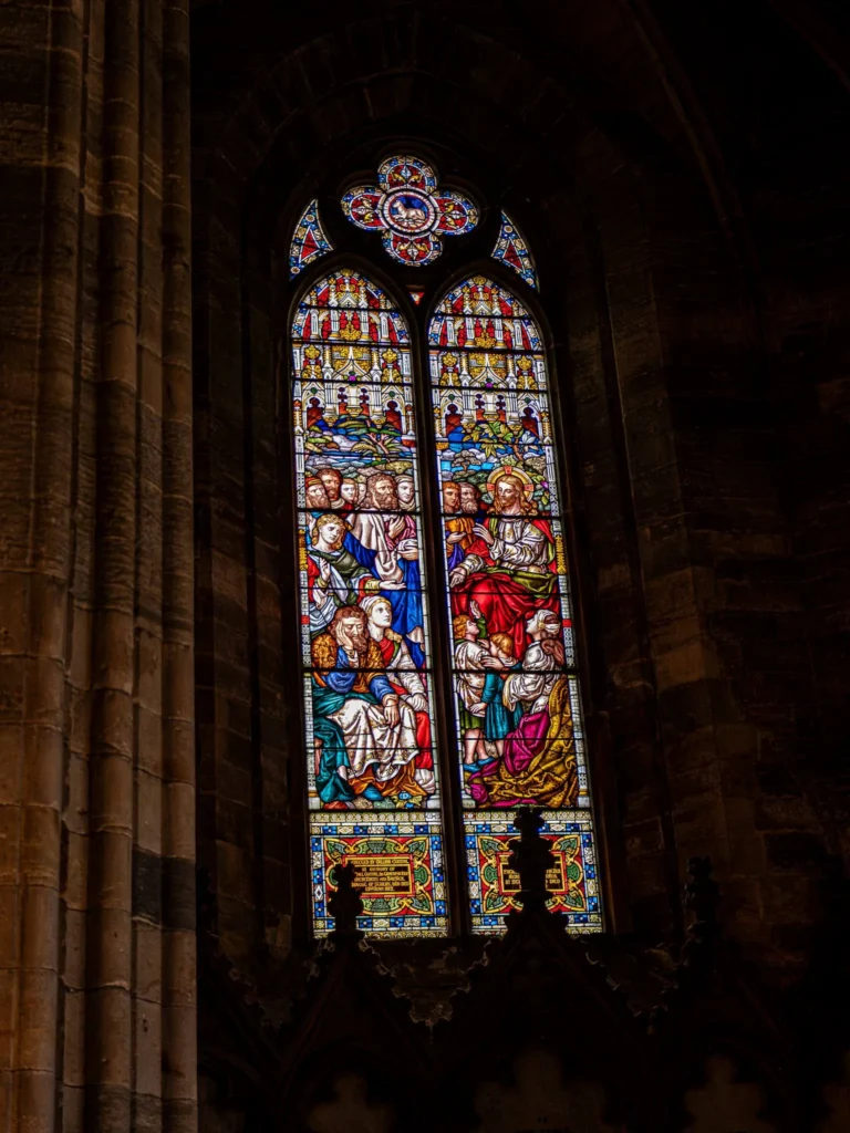 Stained glass of the Church of the Holy Rude, on St John Street in Stirling. It's a church, not a cathedral.