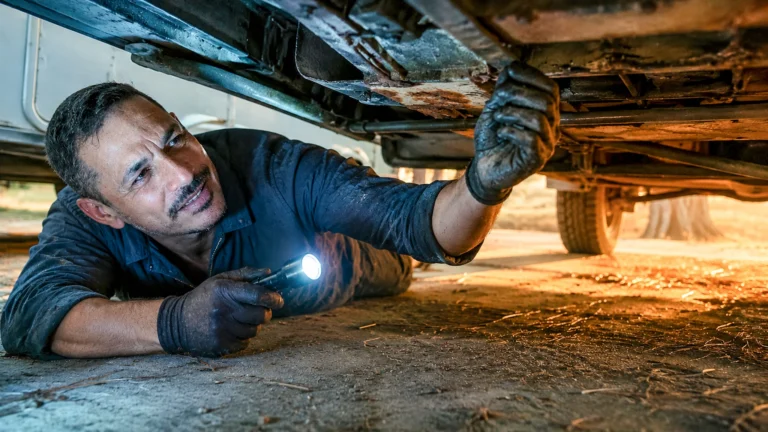 Old camper van: check for rust under the chassis before buying