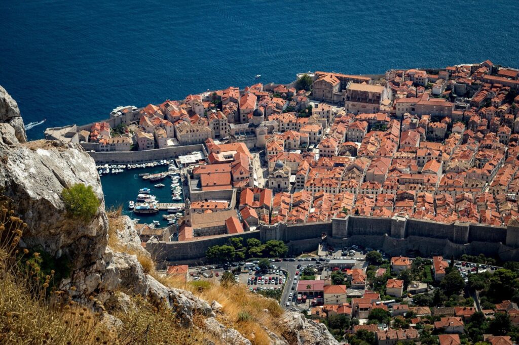 The walls and rooftops of Dubrovnik old town on the Adriatic