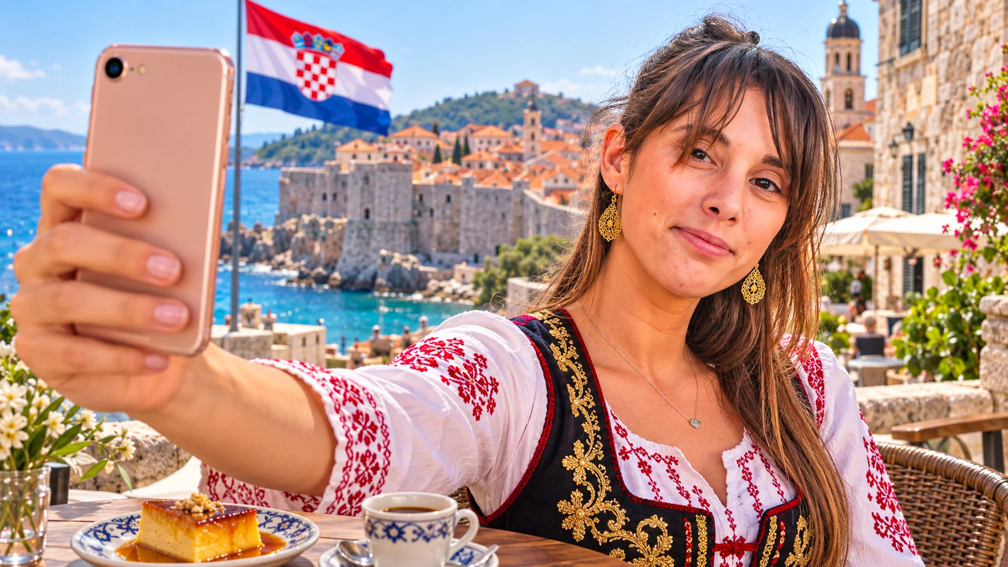 Croatia eSIM and SIM card: staying online from a terrace overlooking the Adriatic