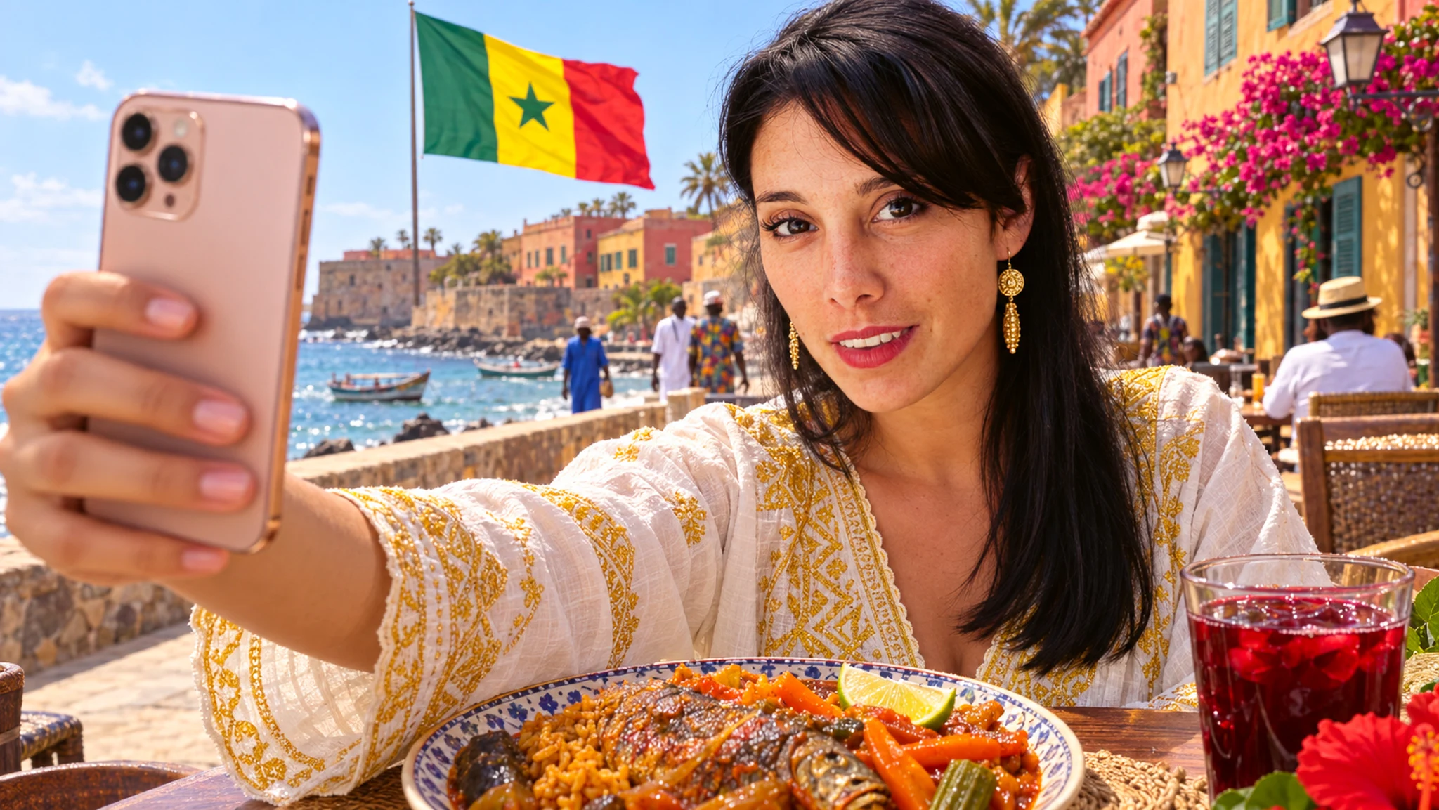 Senegal eSIM and SIM card: staying online from a cafe terrace in Dakar