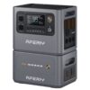 Portable power station AFERIY Haven3000 P300 2048Wh with its stacked extension battery