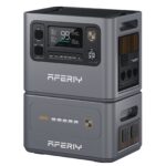 Portable power station AFERIY Haven3000 P300 2048Wh with its stacked extension battery