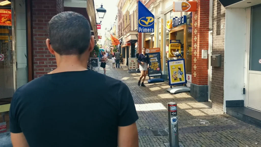 Xavier in a shopping street in Alkmaar