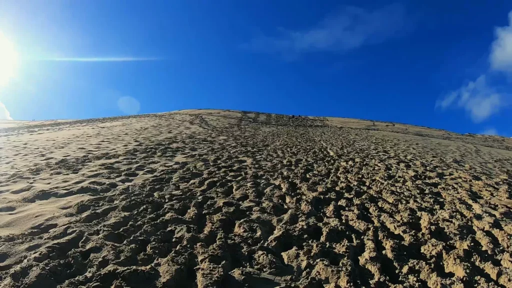 The sandy slope of the Dune du Pilat during our climb